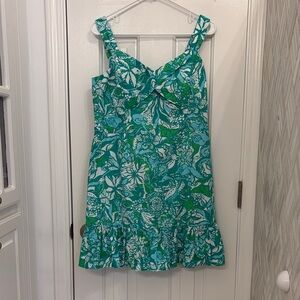 Lilly Pulitzer Teal and White Floral Dress